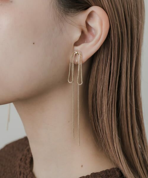 ＊＊SMELLY / スメリー ピアス・イヤリング | メタルチェーンリボンイヤリング（GLD）