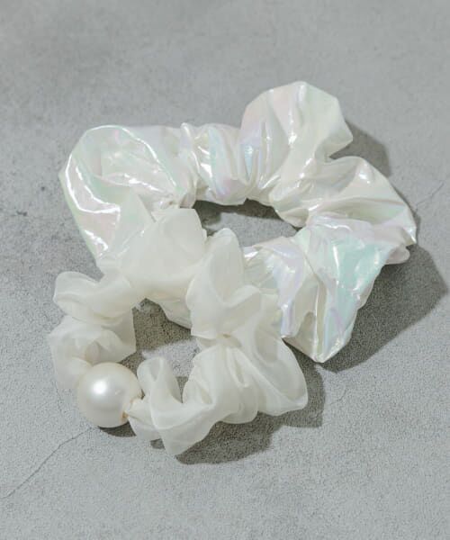 ＊＊SMELLY / スメリー ヘアゴム・シュシュ | メタリックパール2セットシュシュ（WHT）