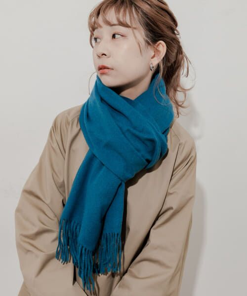 ＊＊SMELLY / スメリー マフラー・ショール・スヌード・ストール | ムジシンプルカラーマフラー（BLU）