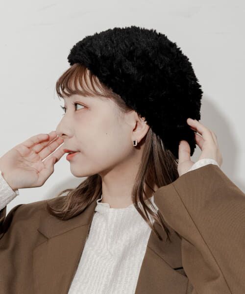 ＊＊SMELLY / スメリー ハンチング・キャスケット・ベレー帽 | ファーニットベレー（BLK）