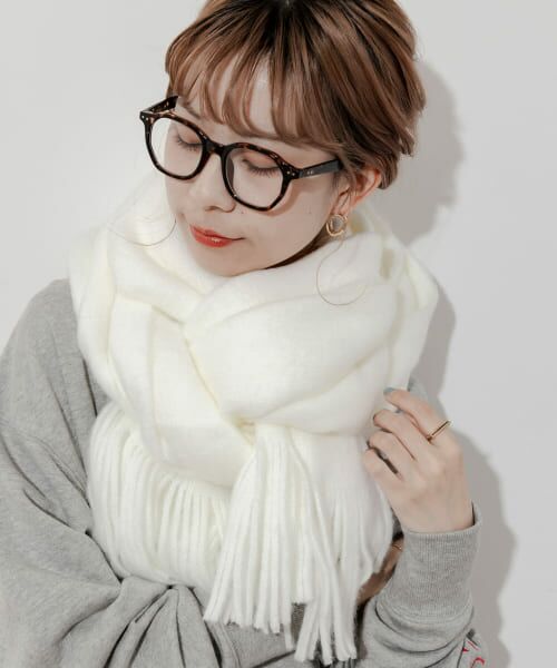 ＊＊SMELLY / スメリー マフラー・ショール・スヌード・ストール | ソフトボリュームマフラー（WHT）
