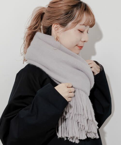 ＊＊SMELLY / スメリー マフラー・ショール・スヌード・ストール | ソフトボリュームマフラー（GRY）