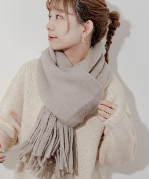 ＊＊SMELLY / スメリー マフラー・ショール・スヌード・ストール | ソフトボリュームマフラー（BEG）