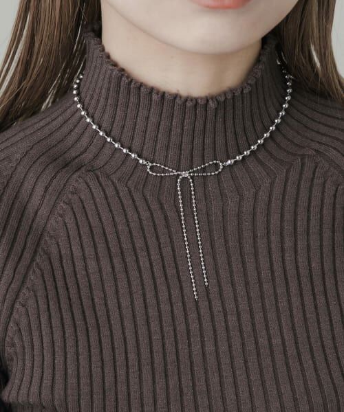 ＊＊SMELLY / スメリー ネックレス・ペンダント・チョーカー | トップメタルボールリボンネックレス（SLV）