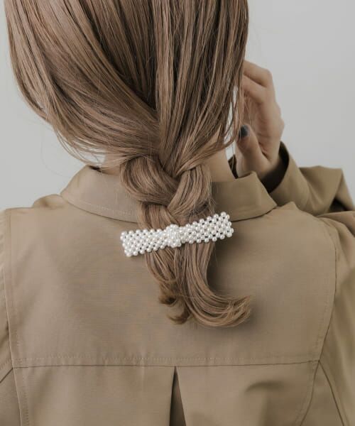 ＊＊SMELLY / スメリー カチューシャ・カチューム・その他 | パールビーズリボンバレッタ（IVO）