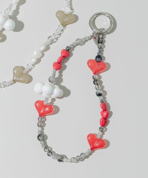 ＊＊SMELLY / スメリー キーホルダー・ストラップ | クラウドハートループキーチェーン（RED/BLK）