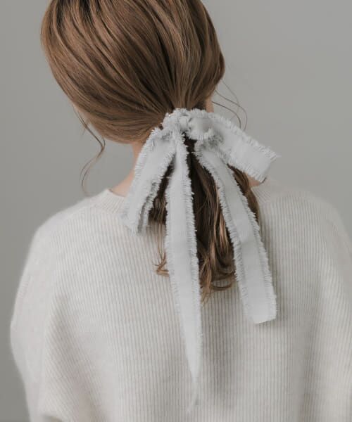 ＊＊SMELLY / スメリー ヘアゴム・シュシュ | フリンジリボンボリュームヘアカフ（GRY）