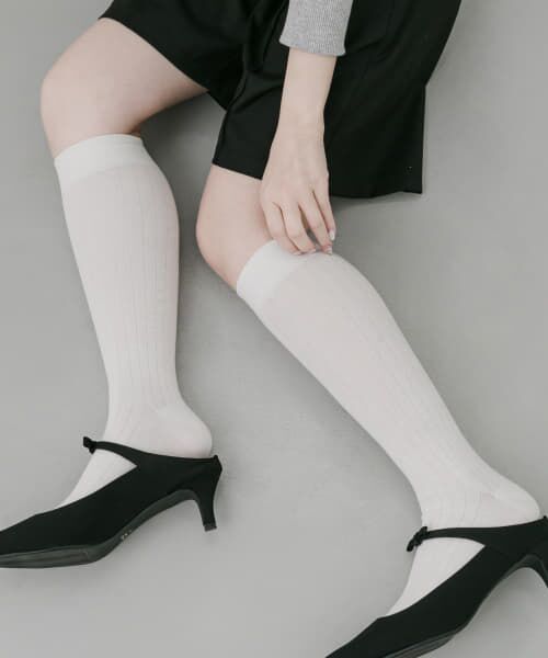 ＊＊SMELLY / スメリー ソックス | リブハイソックス（WHT）