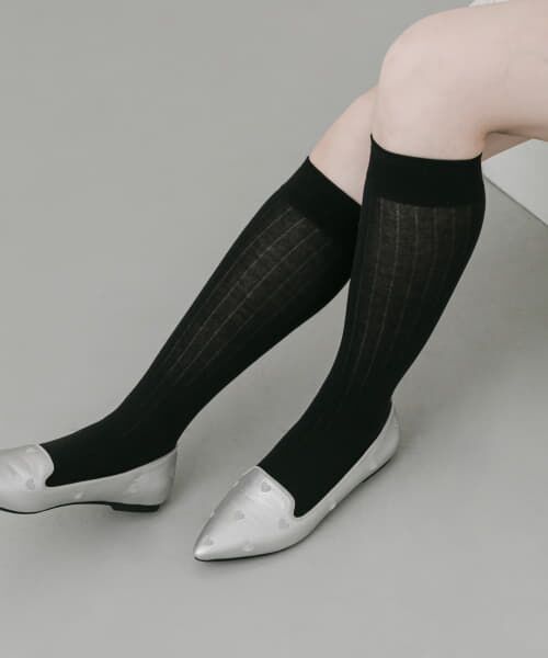 ＊＊SMELLY / スメリー ソックス | リブハイソックス（BLK）