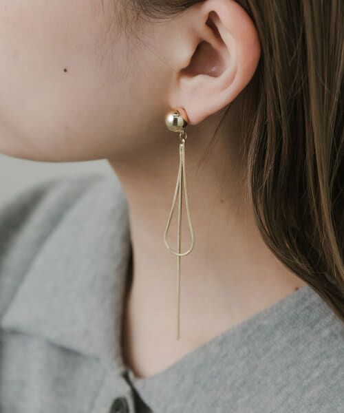 セール】 ボールチェーンフープピアス （ピアス・イヤリング