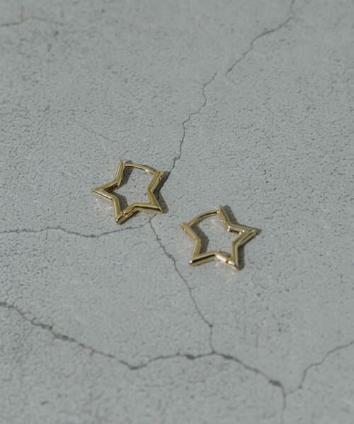 ＊＊SMELLY / スメリー ピアス・イヤリング | スターモチーフメタルフープピアス（GLD）