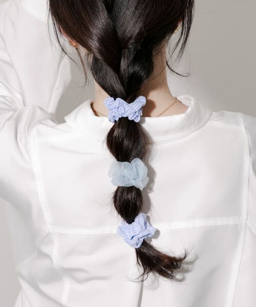 ＊＊SMELLY / スメリー ヘアゴム・シュシュ | ギンガムチェック3セットヘアゴム（BLU）