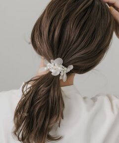 ランダムパールリボンヘアゴム