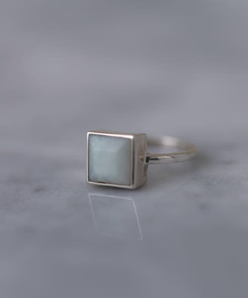 ＊＊SMELLY / スメリー リング | so’　square amazonite ring（SL/GR）