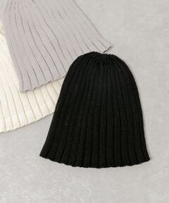 コットンリネンリブビーニー