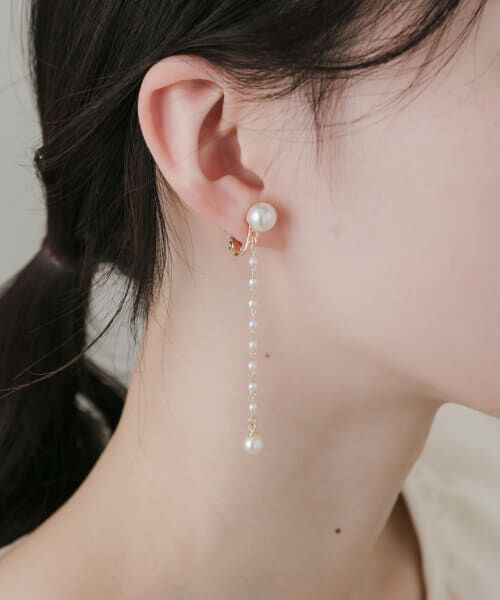 み*ん様 ete パール ストーン ピアス パール/ナチュラルストーン ピアス（872179-872180） ｜ women