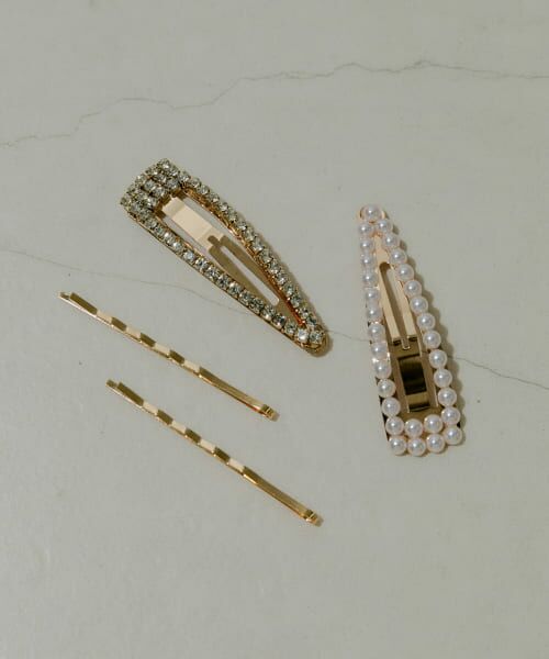 ＊＊SMELLY / スメリー カチューシャ・カチューム・その他 | パールビジューランダム4セットピン（GLD/IVO）