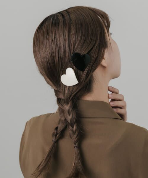 ＊＊SMELLY / スメリー カチューシャ・カチューム・その他 | ハート2セットピン（BLK/WHT）