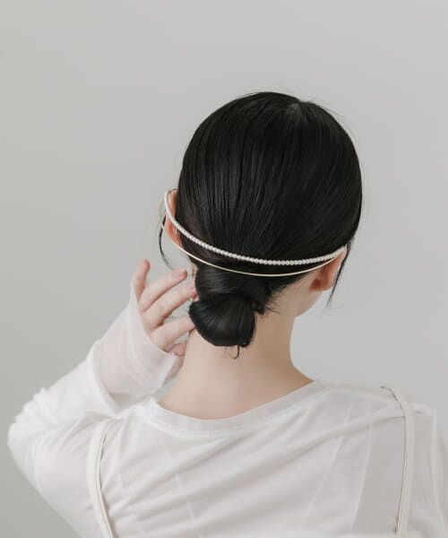 complex biz カチューシャ　パール　スワロフスキー クリスタルメッシュ ヘアバンド(ピンク) | ヘアバンド | COMPLEX
