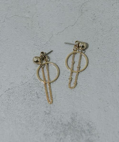 ＊＊SMELLY / スメリー ピアス・イヤリング | チェーンサークルピアス（GLD）