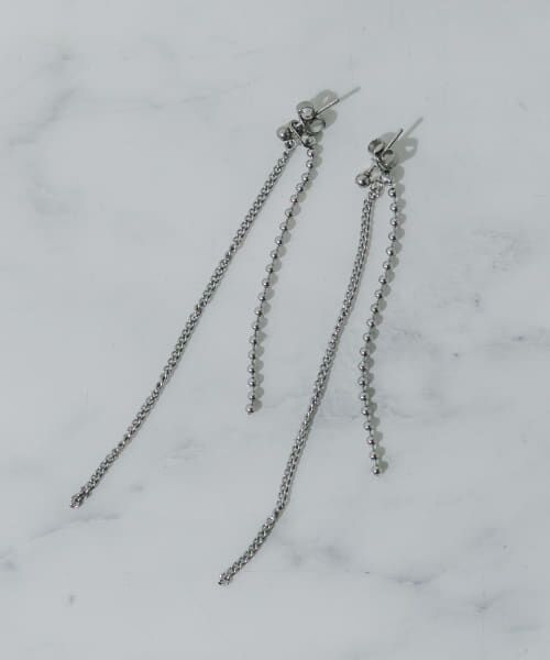 ＊＊SMELLY / スメリー ピアス・イヤリング | ステンレスダブルシンプルチェーンピアス（SLV）