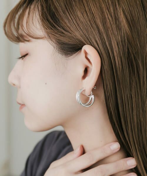 セール】 ダブルラインフープイヤリング （ピアス・イヤリング