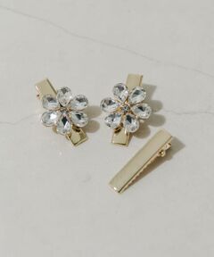 フラワーモチーフビジューヘアピン