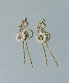 パールリングチェーンイヤリング