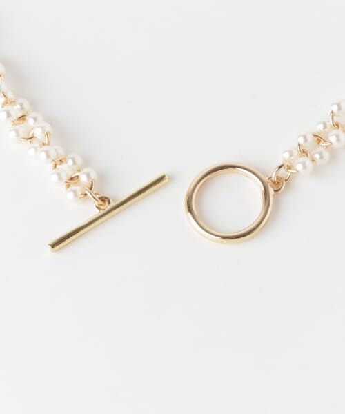 メッキ　アクセサリー　MONET パール セール】 パールチェーンマンテルネックレス （ネックレス