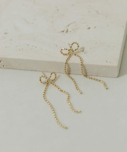 ＊＊SMELLY / スメリー ピアス・イヤリング | チェーンリボンピアス（GLD）