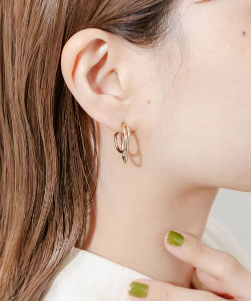 ✤ストーンカメオ18K✤『ピアスの少女』✤2ways Something BLUE_ Flower earrings _ Baroque Pearl_WHT / Happy