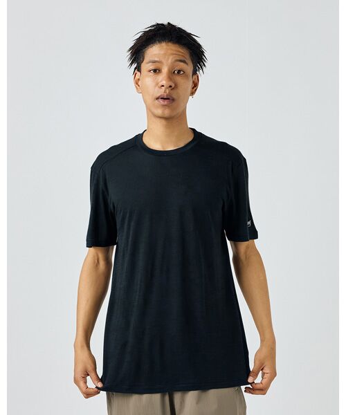 [sn]super.natural/エスエヌ スーパー・ナチュラル 【25SS 新色/追加色】M エッセンシャル 半袖 Tシャツ BLUEBERRY L