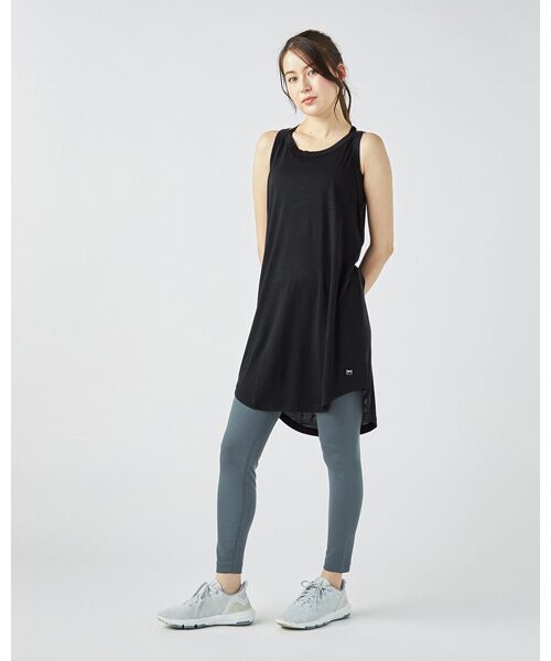 [sn]super.natural / エスエヌ スーパー・ナチュラル ミニ丈・ひざ丈ワンピース | W リラックス ドレス | 詳細3