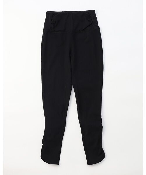 [sn]super.natural/エスエヌ スーパー・ナチュラル JP ハイライズ ギャザー クロップド タイツ Jet Black XS