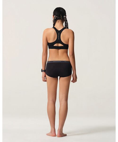 [sn]super.natural/エスエヌ スーパー・ナチュラル W ウール/テンセル ショーツ ブラック L