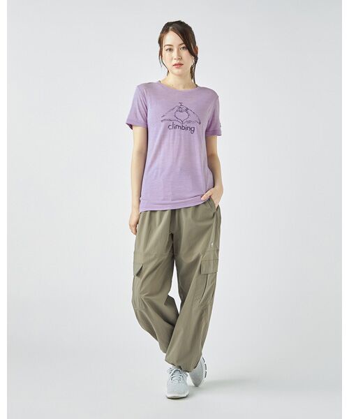 【[sn]super.natural/エスエヌ/スーパーナチュラル】W TOGETHER FOR THE GOOD DAY TEE SNW171003【sn1703】 W I LOVE クライミング Tシャツ （Tシャツ）｜[sn]super.natural