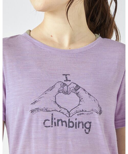 [sn]super.natural / エスエヌ スーパー・ナチュラル Tシャツ | W I LOVE クライミング Tシャツ | 詳細4