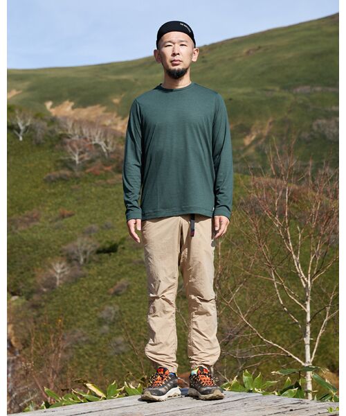 [sn]super.natural/エスエヌ スーパー・ナチュラル Mountain Basic Tee L/S Deep Forest S