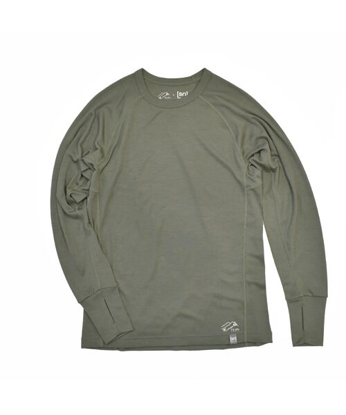 [sn]super.natural/エスエヌ スーパー・ナチュラル ltm Winter Long T Light Olive XS