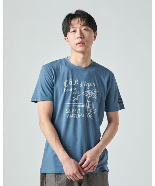 [sn]super.natural / エスエヌ スーパー・ナチュラル Tシャツ | M COTE D’AZUR TEE（Blue Heaven/White St）