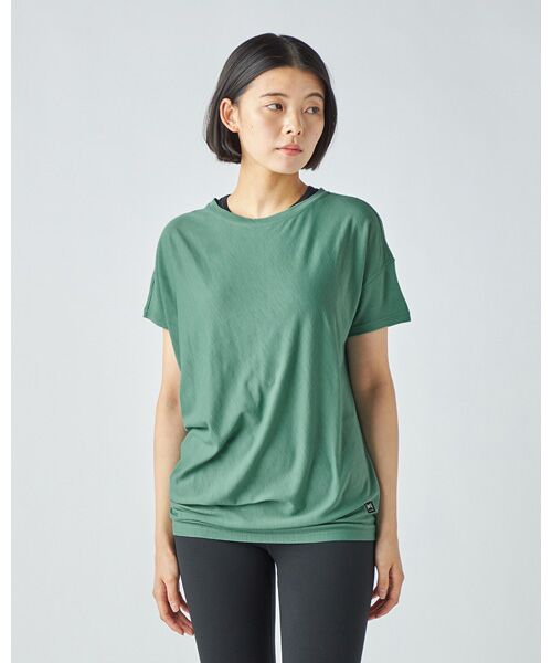 [sn]super.natural / エスエヌ スーパー・ナチュラル Tシャツ | W YOGA LOOSE TEE（Lagoon Green）