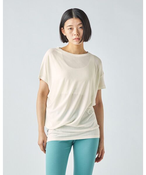[sn]super.natural / エスエヌ スーパー・ナチュラル Tシャツ | W YOGA LOOSE TEE（FreshWhite）