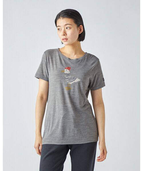 [sn]super.natural / エスエヌ スーパー・ナチュラル Tシャツ | W JOHNNY TEE（CASHMERE GREY MELANG）