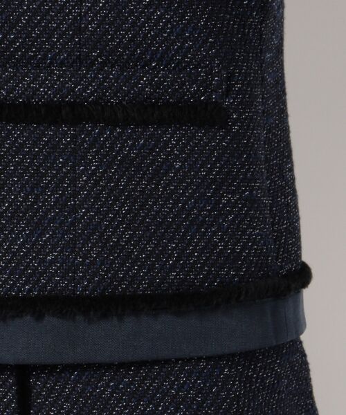 **SONIA RYKIEL COLLECTION / ソニア リキエル コレクション ノーカラージャケット | デニムライクツィード ジャケット | 詳細8