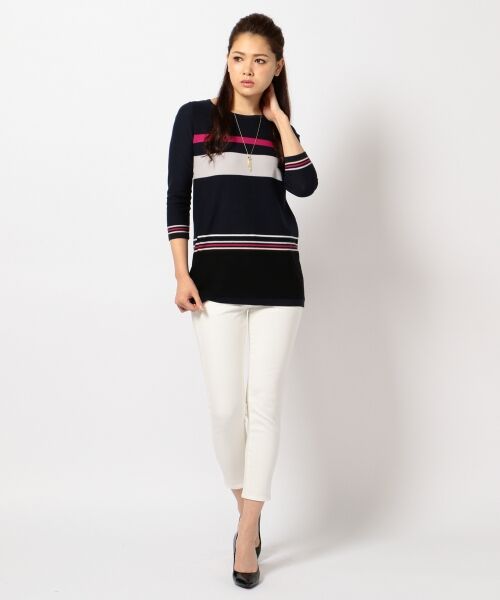 SONIA by SONIA RYKIEL マルチカラーカシミヤニット38サイズ セール】 【ネックレス付き】マルチボーダー・カラーアレンジ