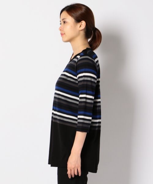 ＊＊SONIA RYKIEL COLLECTION / ソニア リキエル コレクション Tシャツ | マルチボーダーノアールパネル カットソー | 詳細1