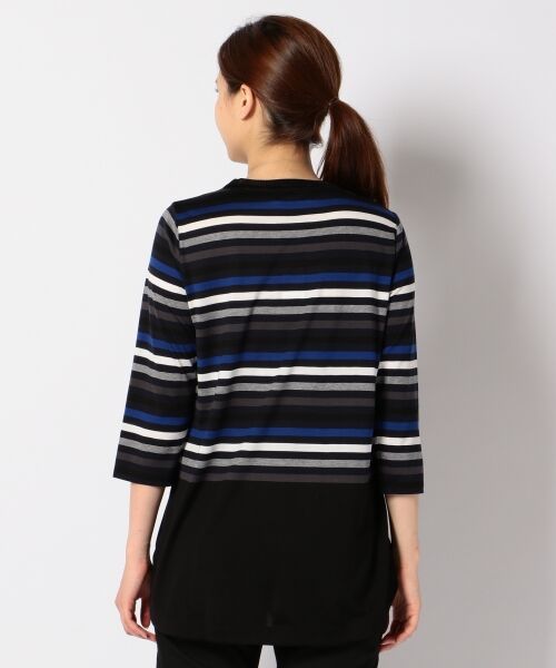 ＊＊SONIA RYKIEL COLLECTION / ソニア リキエル コレクション Tシャツ | マルチボーダーノアールパネル カットソー | 詳細2