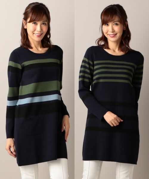 ＊＊SONIA RYKIEL COLLECTION / ソニア リキエル コレクション ニット・セーター | 【新色2色追加】【リバーシブル】リバートータルチュニック ニット（グリーン系5）