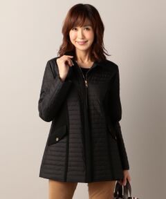 【吸湿発熱性】キルティング中綿ミドル丈 コート