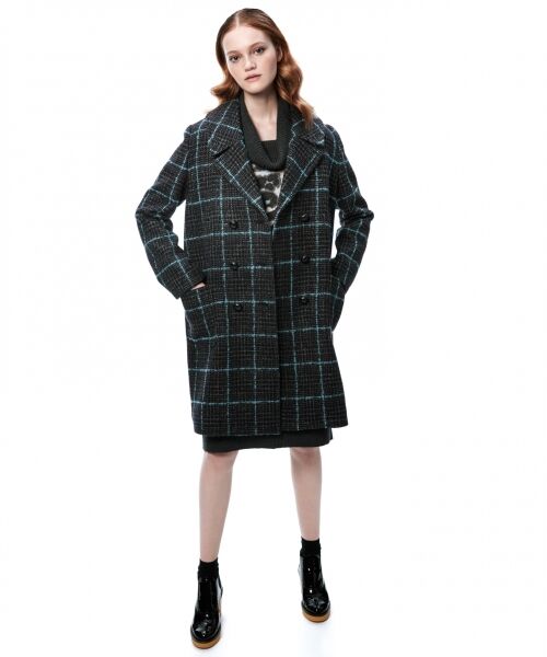 SONIA RYKIEL チェック柄ロングコート 38 SONIA RYKIEL チェック柄ロングコート 38